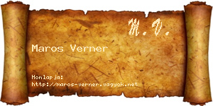 Maros Verner névjegykártya